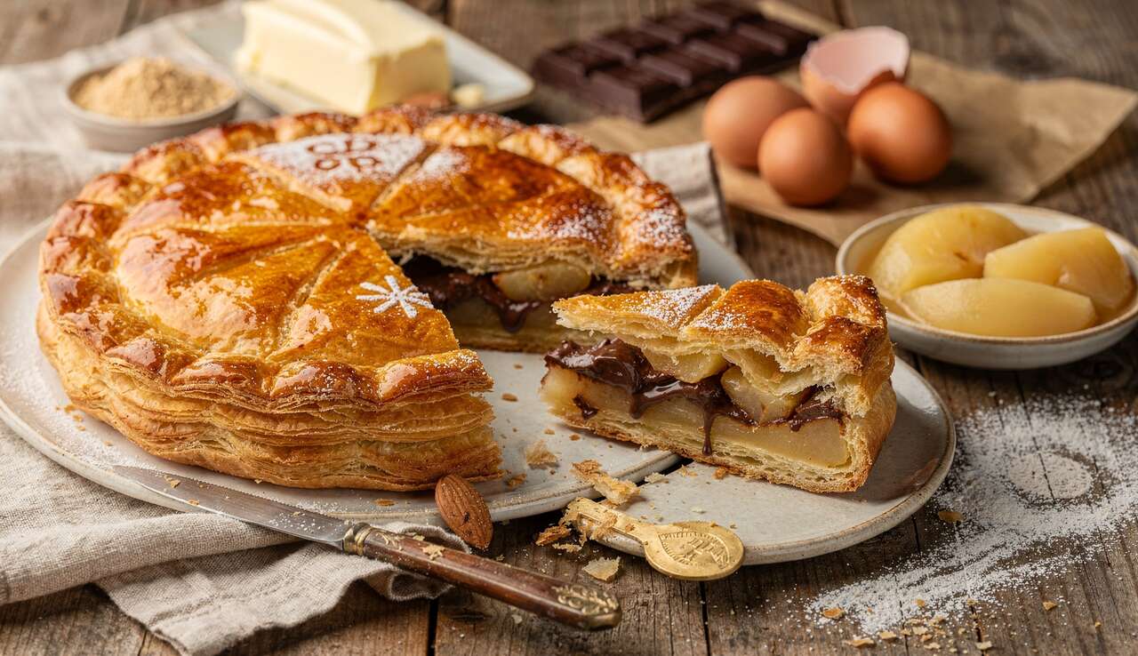 Galette des Rois revisité : frangipane, poire et chocolat