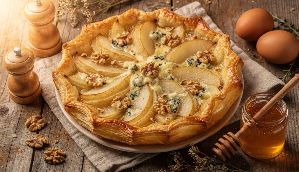Recette de tarte aux poires et Gorgonzola anti-gaspillage