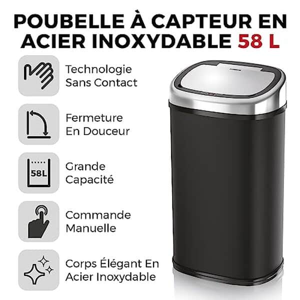 Exploration complète de la poubelle automatique Tower T80900 : élégance en acier inoxydable et fonctionnalité avancée pour votre cuisine.