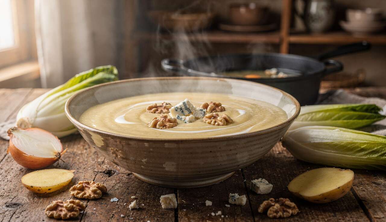 Velouté d'endives à la Fourme d'Ambert : recette anti-gaspi délicieuse