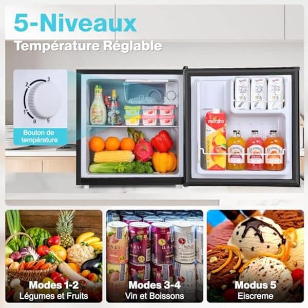 Découvrez le mini réfrigérateur yashe 52L : design compact, fonctionnement silencieux et économies d'énergie pour un usage quotidien optimal