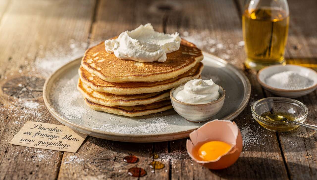 Pancakes au fromage blanc sans gaspillage