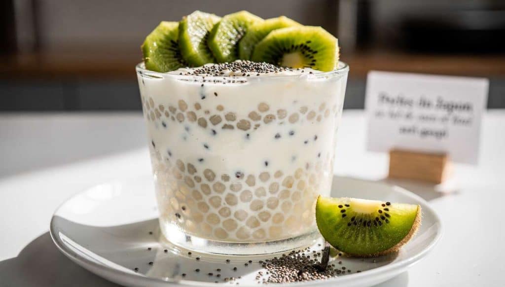 Perles du Japon au lait de coco et kiwi : une recette anti-gaspi savoureuse