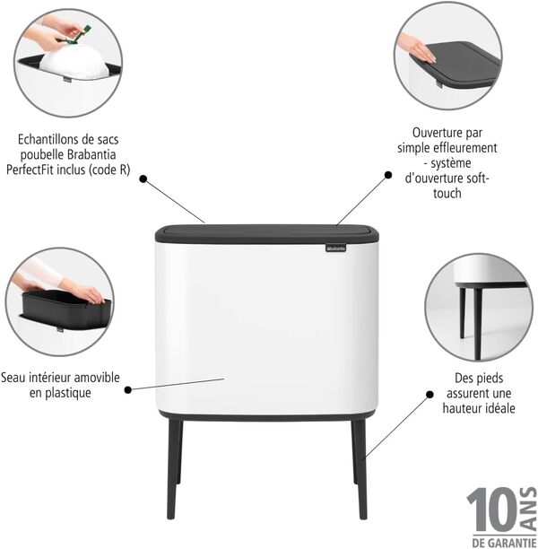 Découvrez notre test détaillé de la poubelle en acier inoxydable blanc Brabantia 313509 : un allié pratique et élégant pour votre cuisine, pensé pour allier robustesse et style moderne