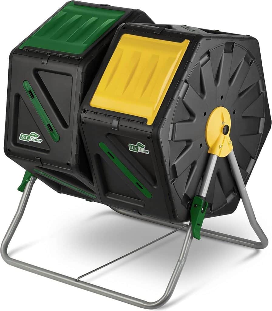 Test composteur double chambre DF OMER : rotation facile et acier robuste