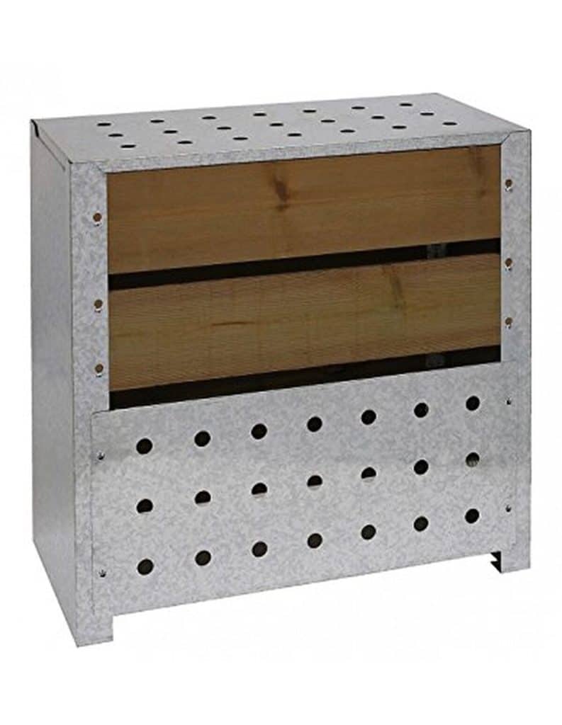 Test du silo à compost 200L acier et bois, gris