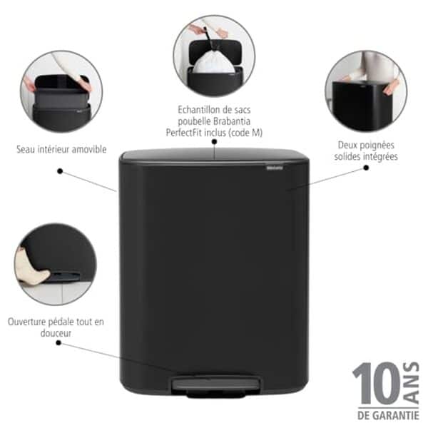 Découvrez notre test de la poubelle à pédale Brabantia Bo 60L noire : praticité, design et capacité au rendez-vous pour une cuisine impeccable.