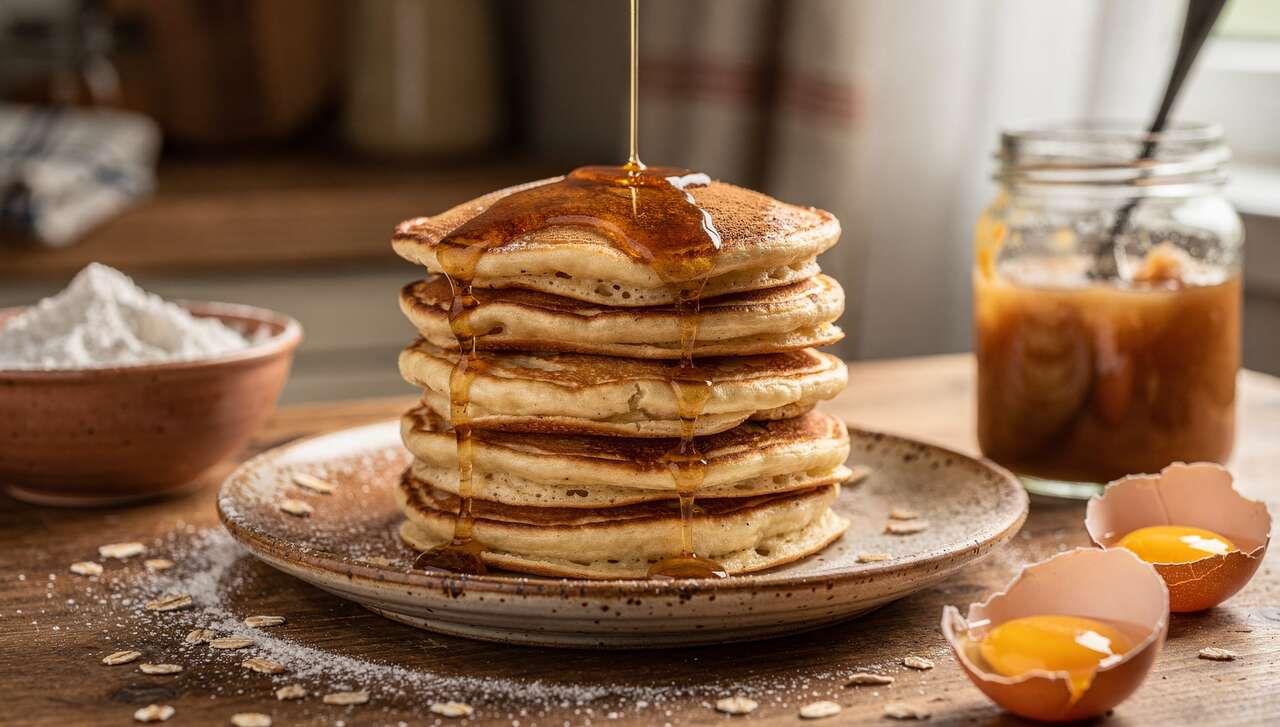 Recette de pancakes anti-gaspi à la purée de pomme