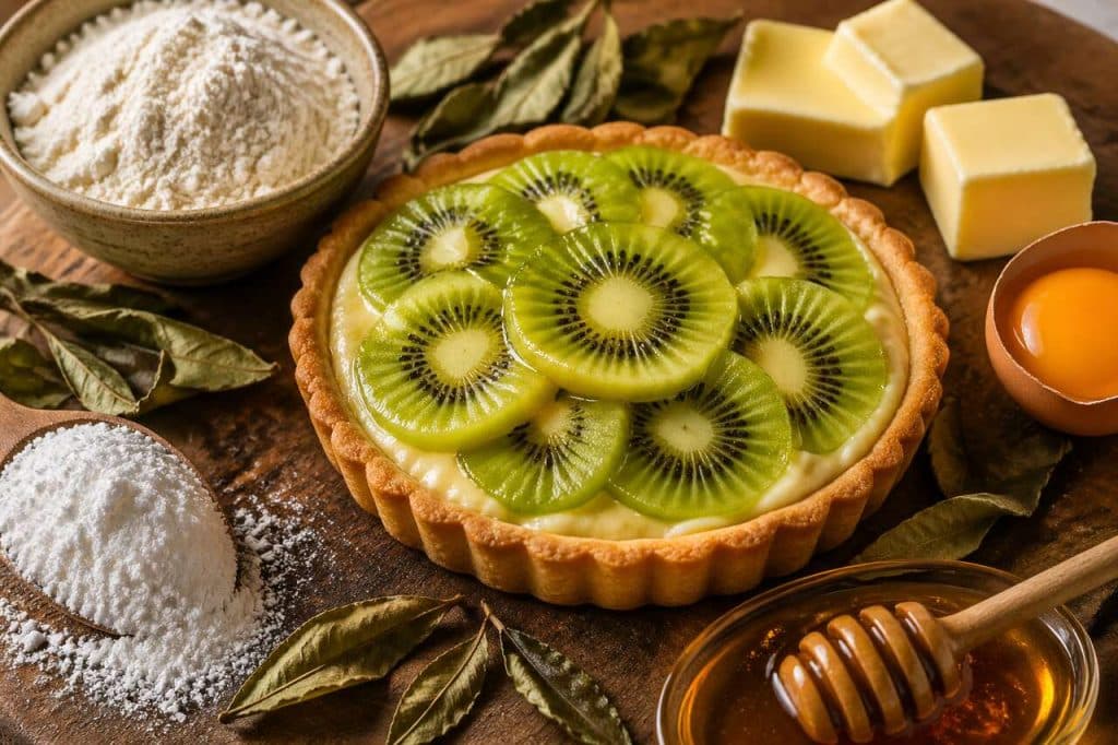 Tartelette kiwi crème verveine : recette anti-gaspi