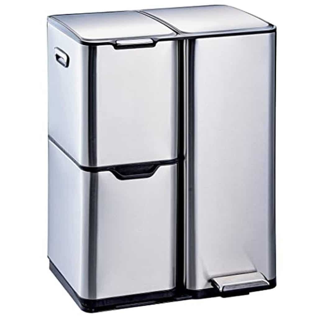 Essai : poubelle de tri sélectif kitchen move haja 60 litres en acier inoxydable