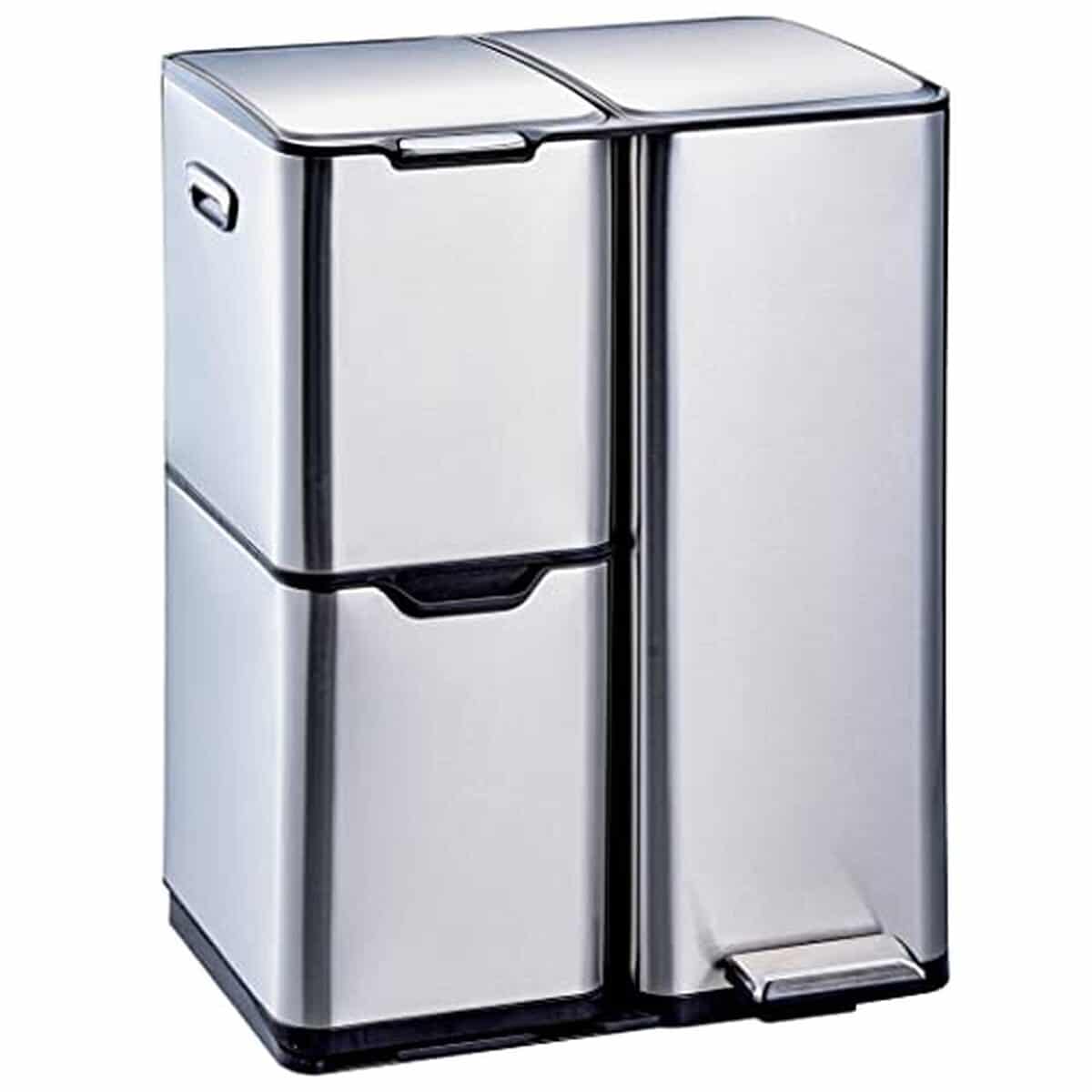 Essai : poubelle de tri sélectif kitchen move haja 60 litres en acier inoxydable