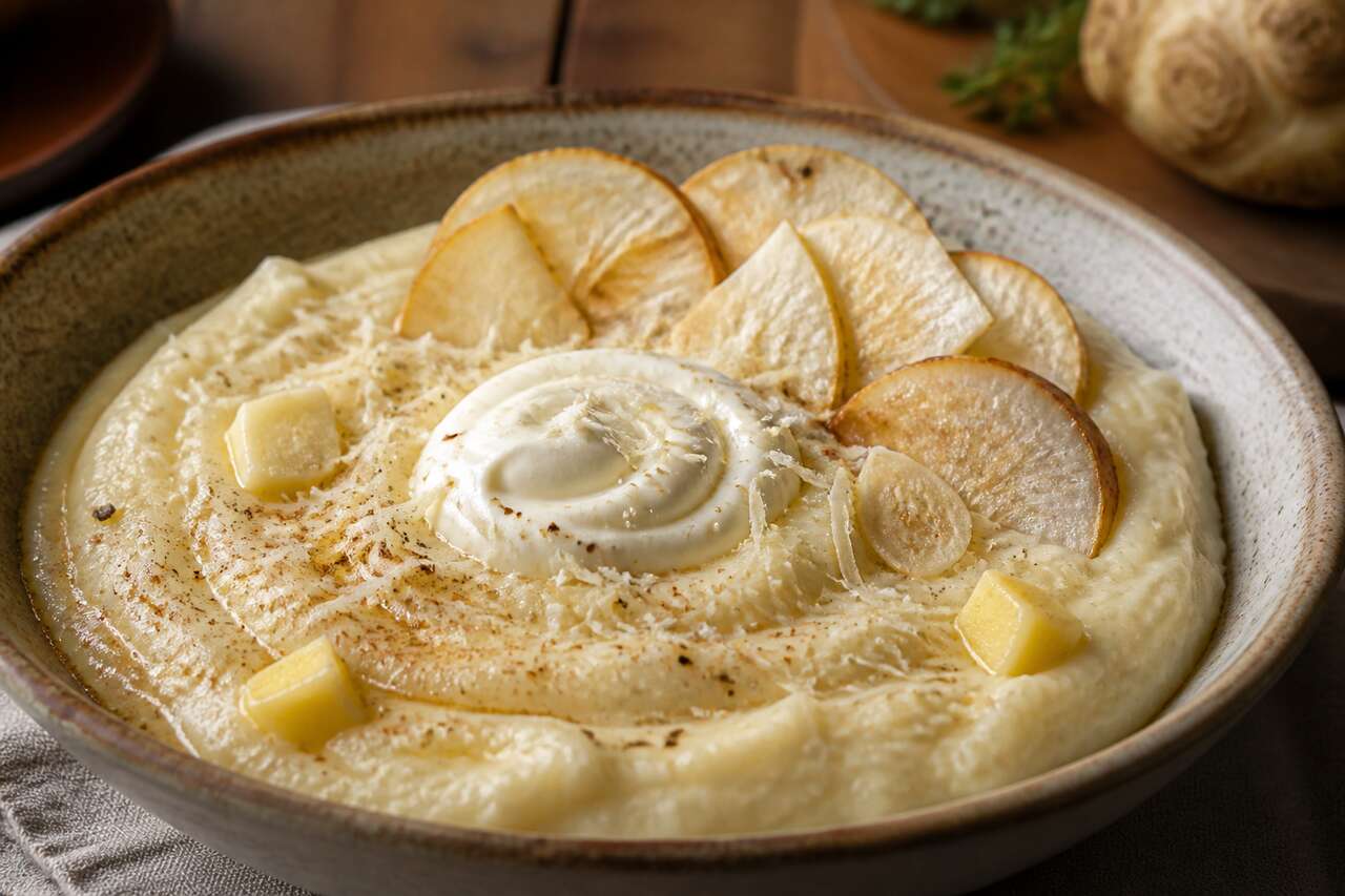 Céleri façon aligot : recette anti-gaspi savoureuse