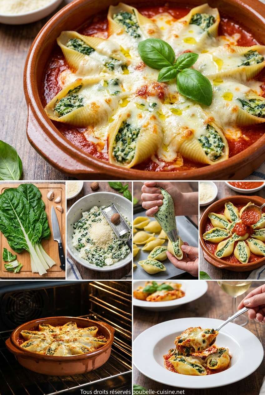 Fiche recette Conchiglioni aux blettes : une recette anti-gaspi savoureuse Fiche recette Conchiglioni aux blettes : une recette anti-gaspi savoureuse