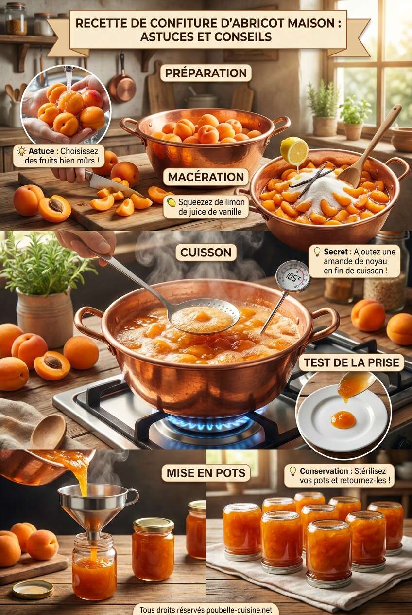 Fiche recette Recette de confiture d'abricot maison : astuces et conseils
