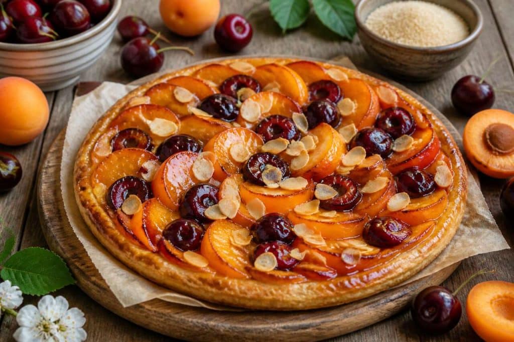 Recette : tarte fine abricots cerises anti-gaspi