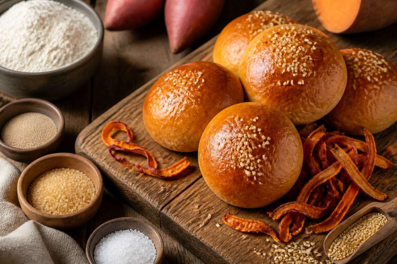 Recette de buns à la patate douce anti-gaspi