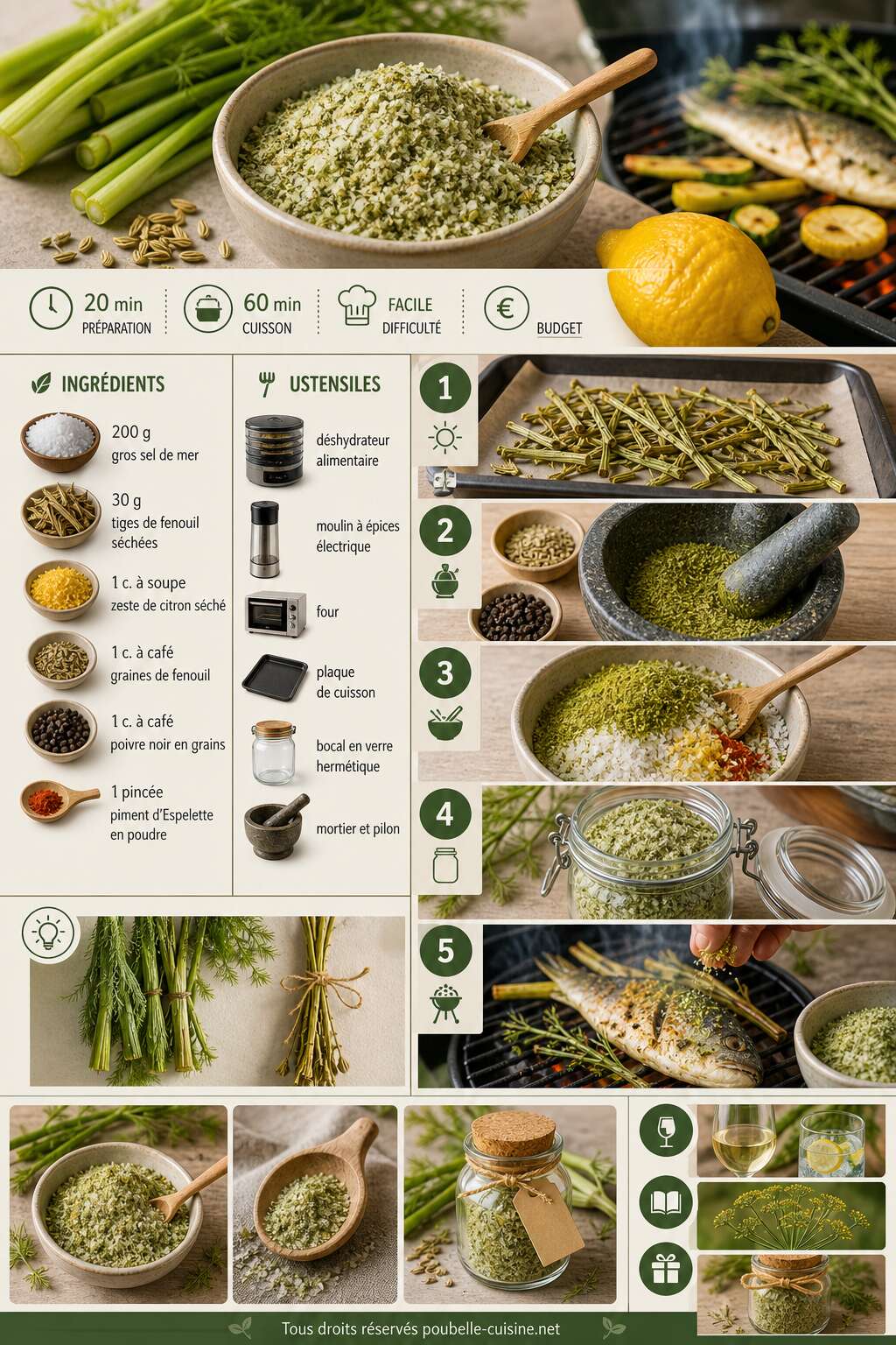 Fiche recette Recette de sel maison anti-gaspi : utilisez les tiges de fenouil pour le barbecue Fiche recette Recette de sel maison anti-gaspi : utilisez les tiges de fenouil pour le barbecue