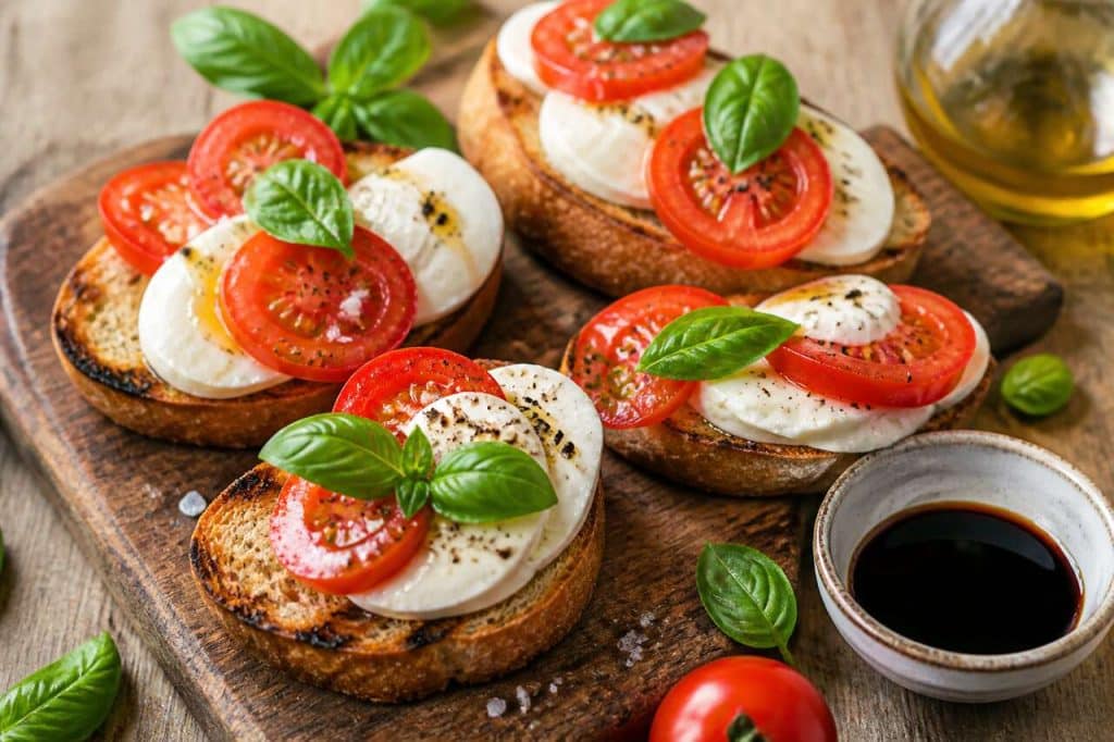 Bruschetta tomate mozzarella basilic : recette anti-gaspi savoureuse