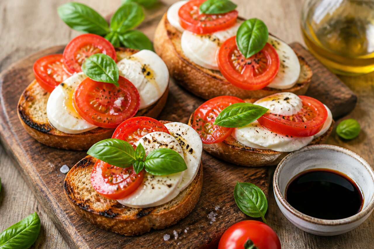 Bruschetta tomate mozzarella basilic : recette anti-gaspi savoureuse