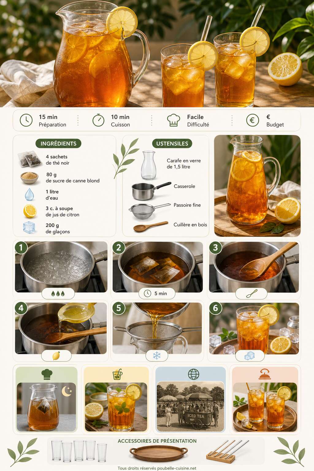Fiche recette Recette de thé glacé maison : astuces et étapes simples Fiche recette Recette de thé glacé maison : astuces et étapes simples