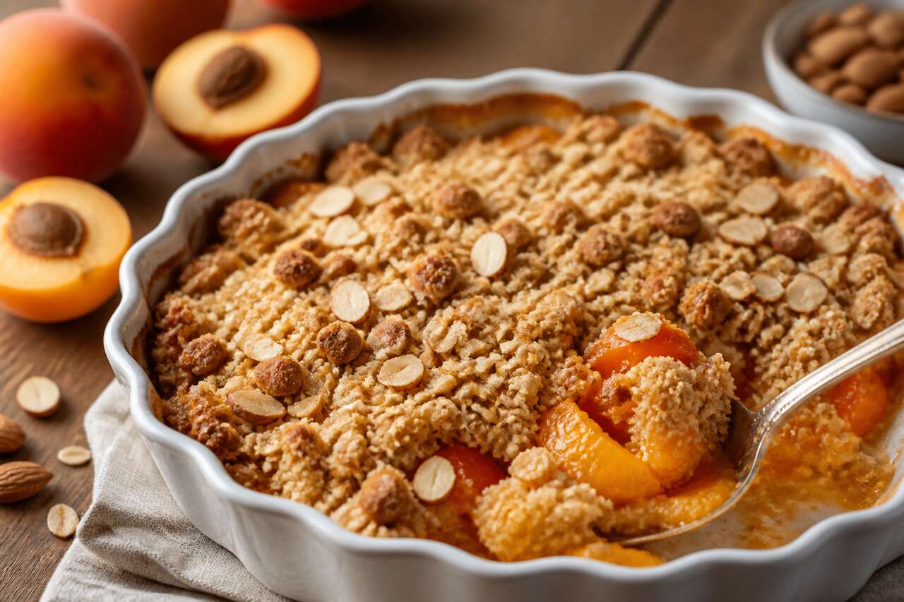 Crumble pêches et abricots : délice anti-gaspi