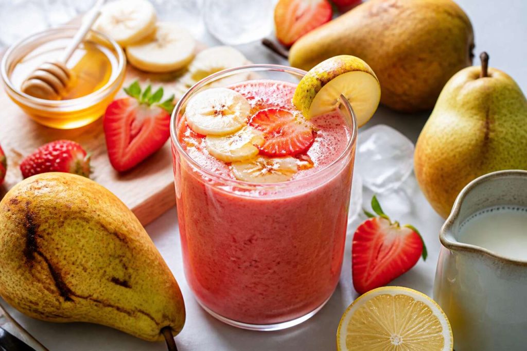Smoothie poire fraise anti-gaspi : recette facile et savoureuse