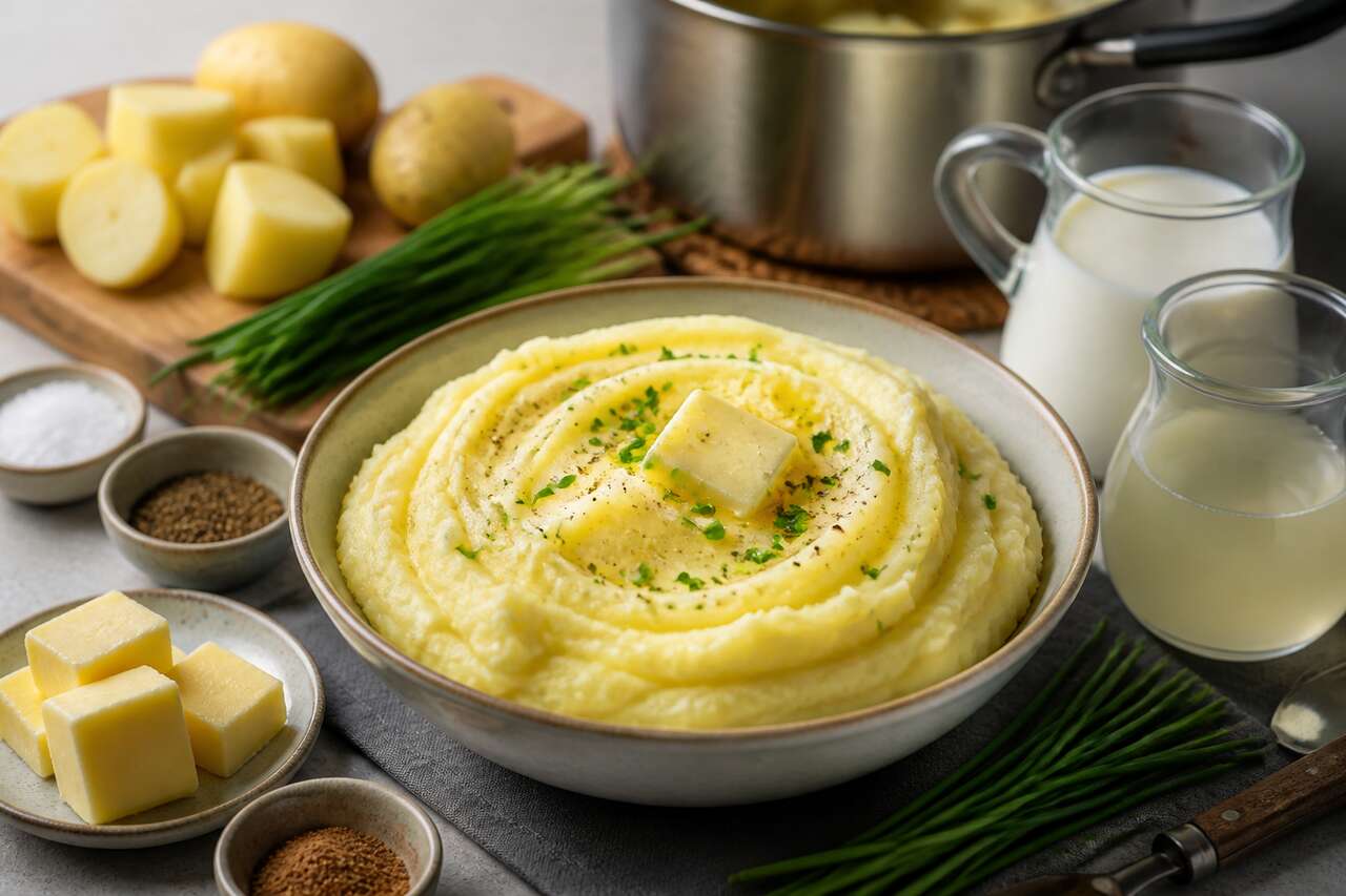 Purée de pommes de terre à la ciboulette anti-gaspi