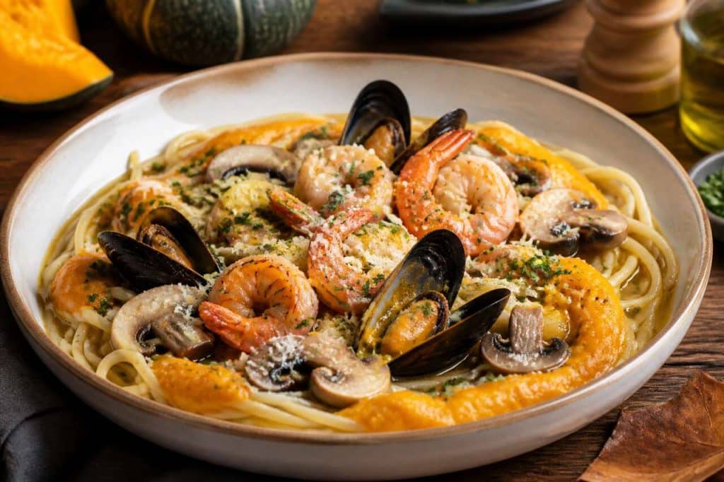 Recette anti-gaspi : spaghettis automne, terre et mer