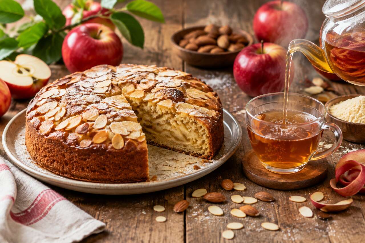 Gâteau aux pommes et amandes anti-gaspillage